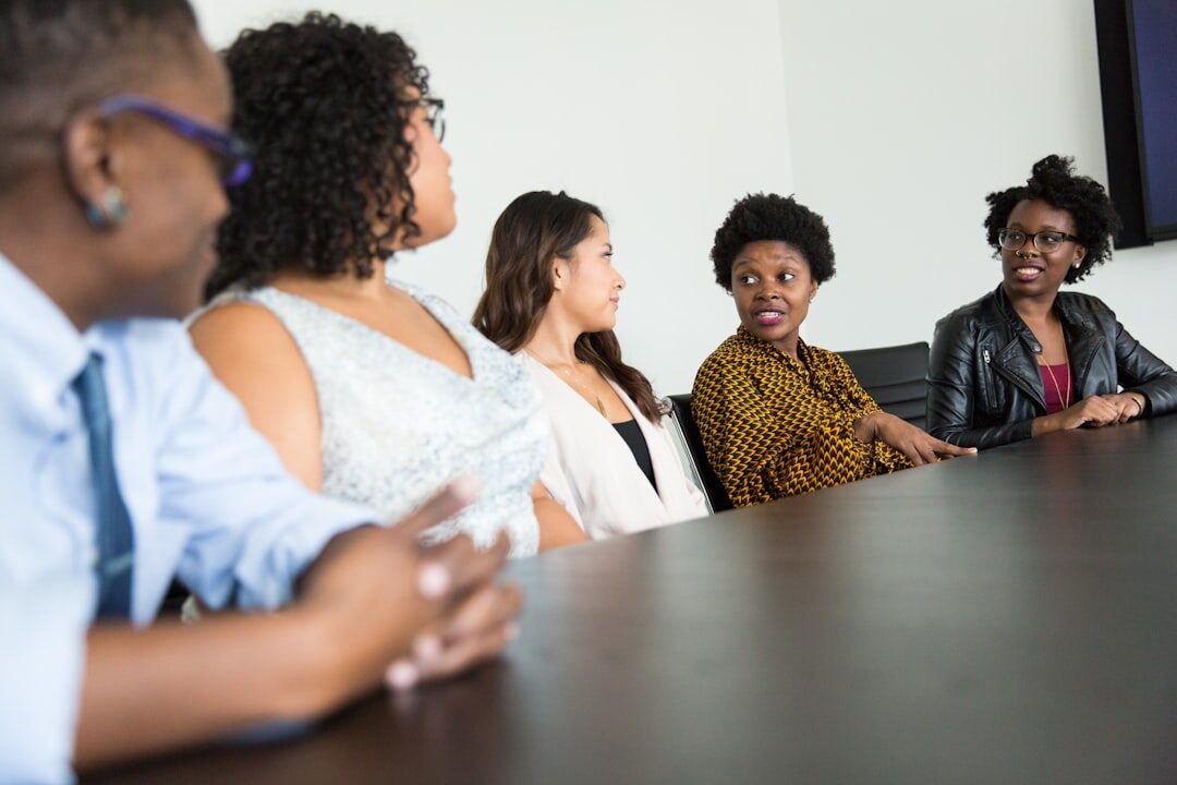 diverse group talking